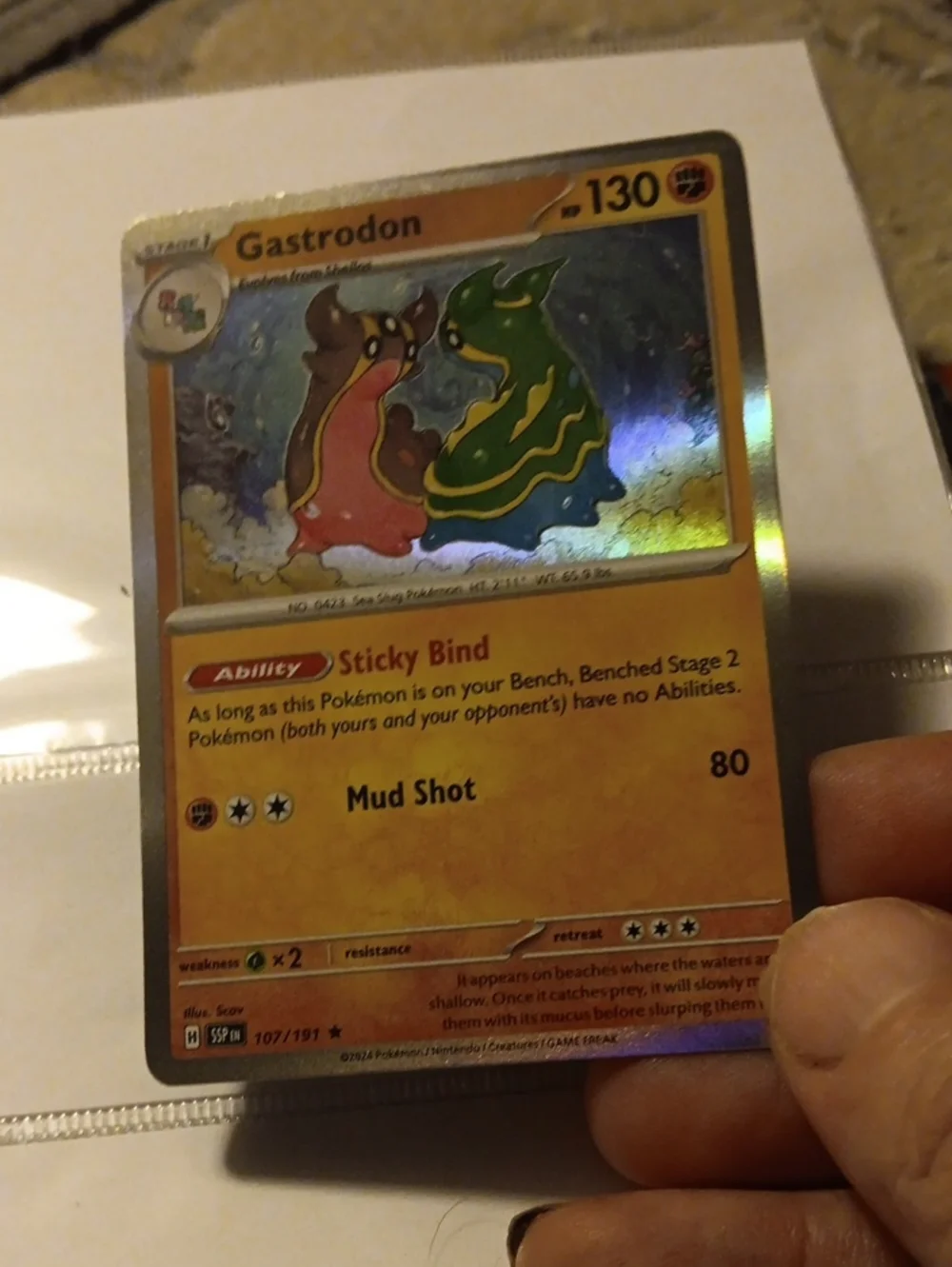Pokemon Gastrodon Holo Rare - Brown & Green